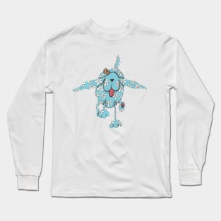 Blue Spaniel, Flying with Flowers! Long Sleeve T-Shirt